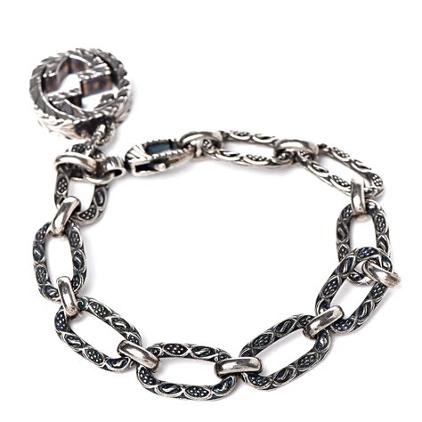 mens gucci interlocking bracelet|gucci sterling silver charm bracelet.